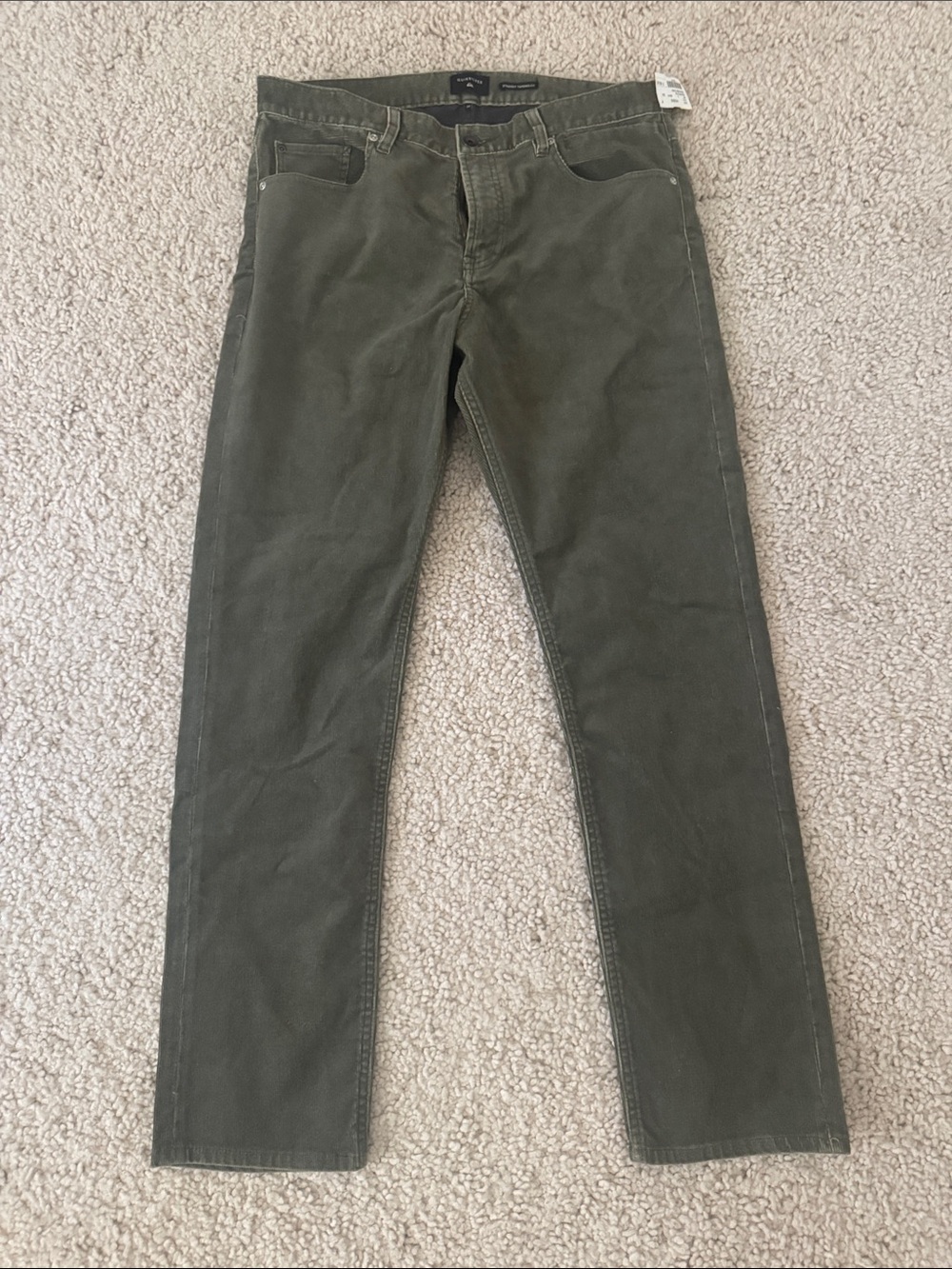 Quiksilver Olive Green Corduroy Men’s Pants Size 34 New